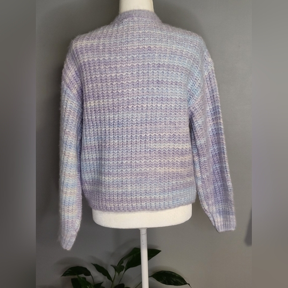 Jessica Simpson Lavender Lt. Blue and White Pastel Oversize Sweater - Size S - Picture 3 of 7